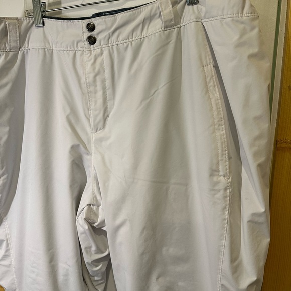 Columbia White Cargo Pants Waterproof Technical Fabric Snowpants - Picture 2 of 8